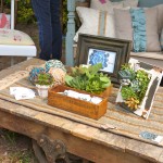 Cart Coffee Table and Florals by Flora